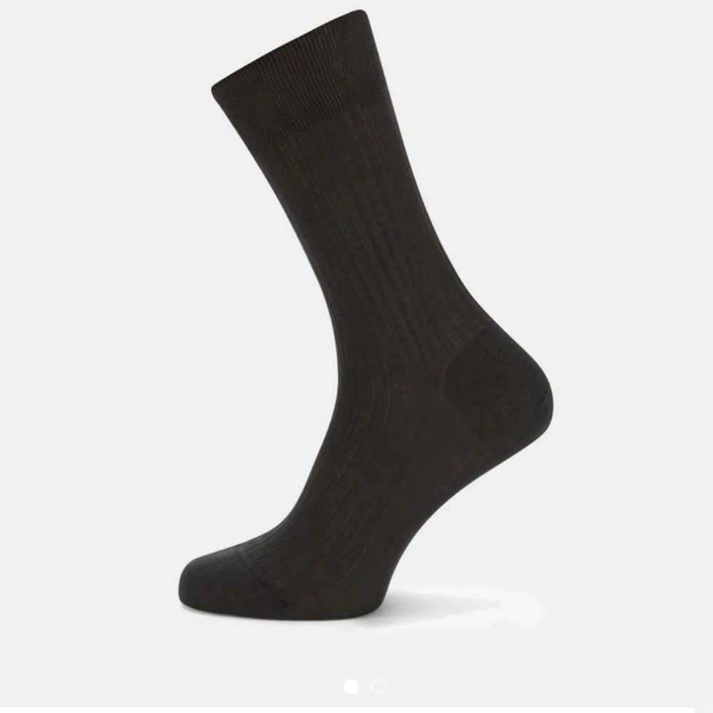 Turnbull & Asser Charcoal 100% Cotton Men's Socks